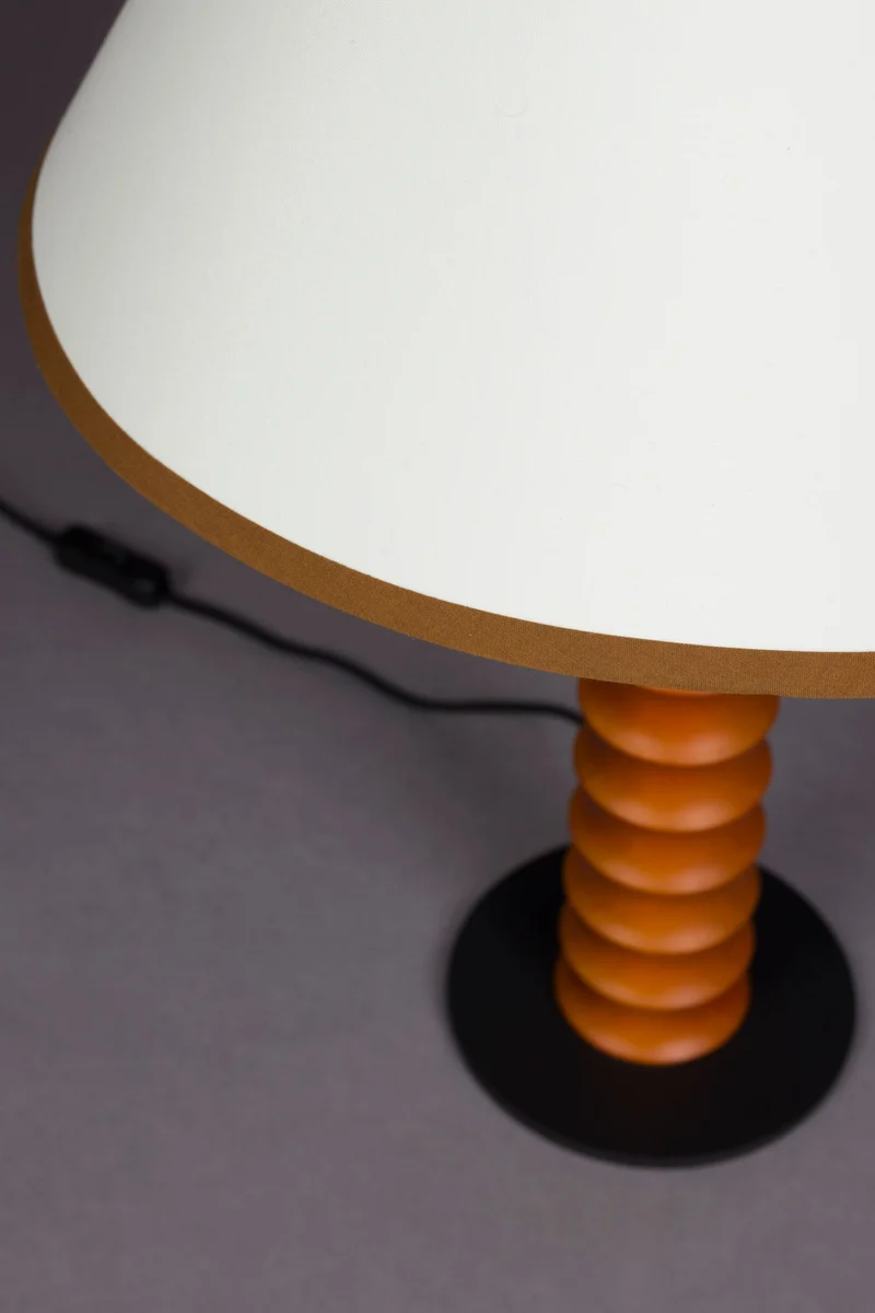Tischlampe Horace aus Eichenholz mit Leinenschirm, E27-Fassung