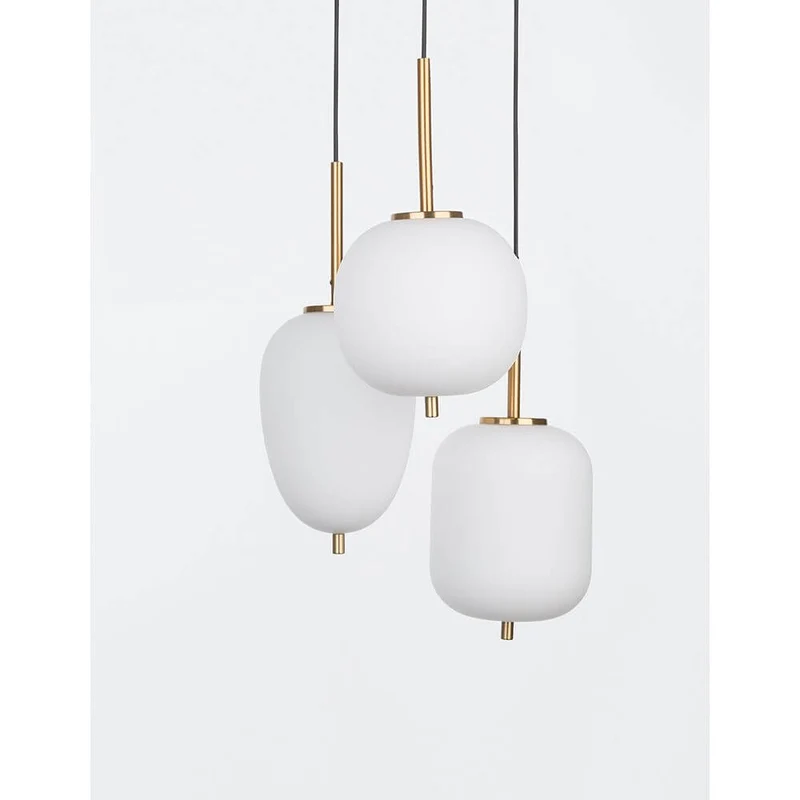Nova Luce Lato Hängelampe 3-flammig Antik-Gold, Weiß
