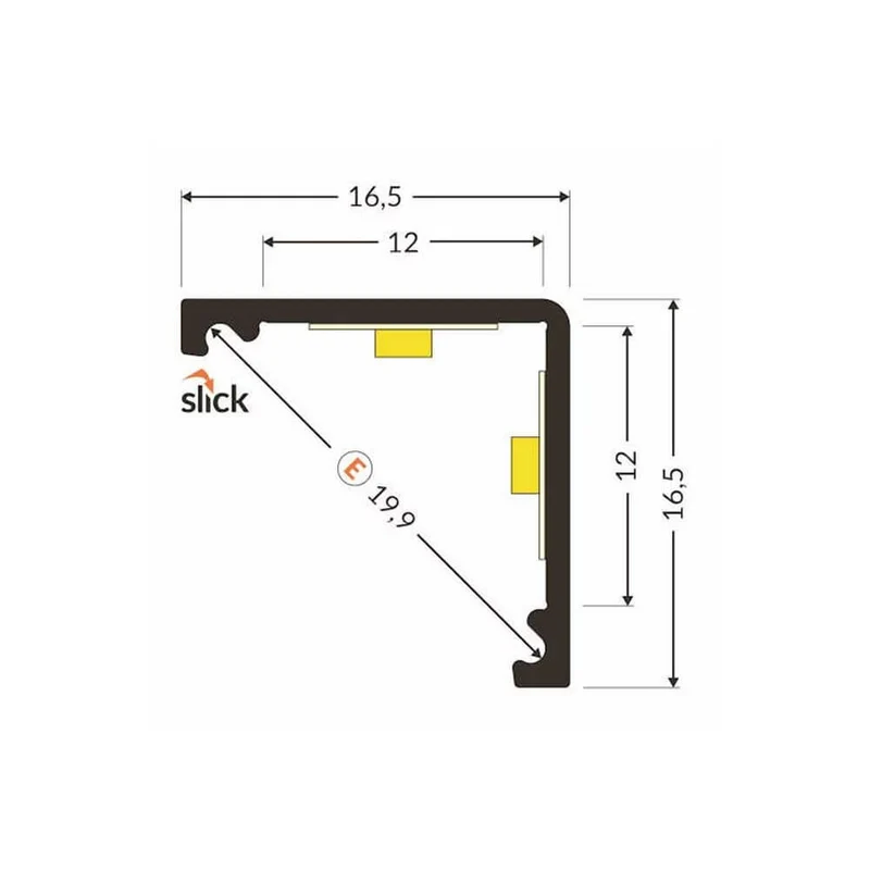 LED Aluminiumprofil Eck Duo Serie Eco Aufbau 2 Meter