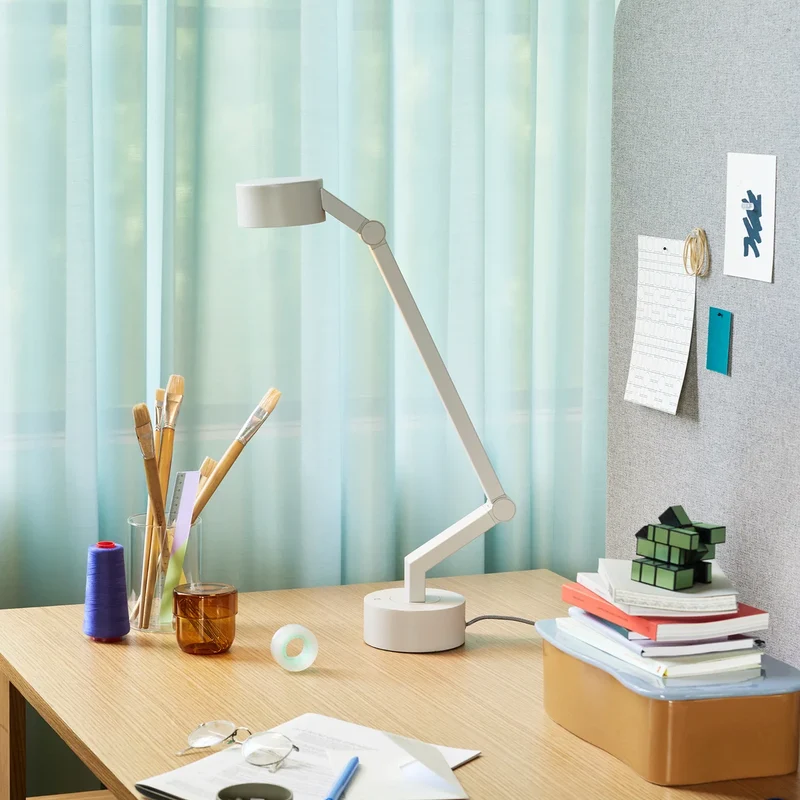 B-Ware Tischleuchte Lampe Hübsch Interior Verve LED hellgrau Leuchte Licht Beleuchtung