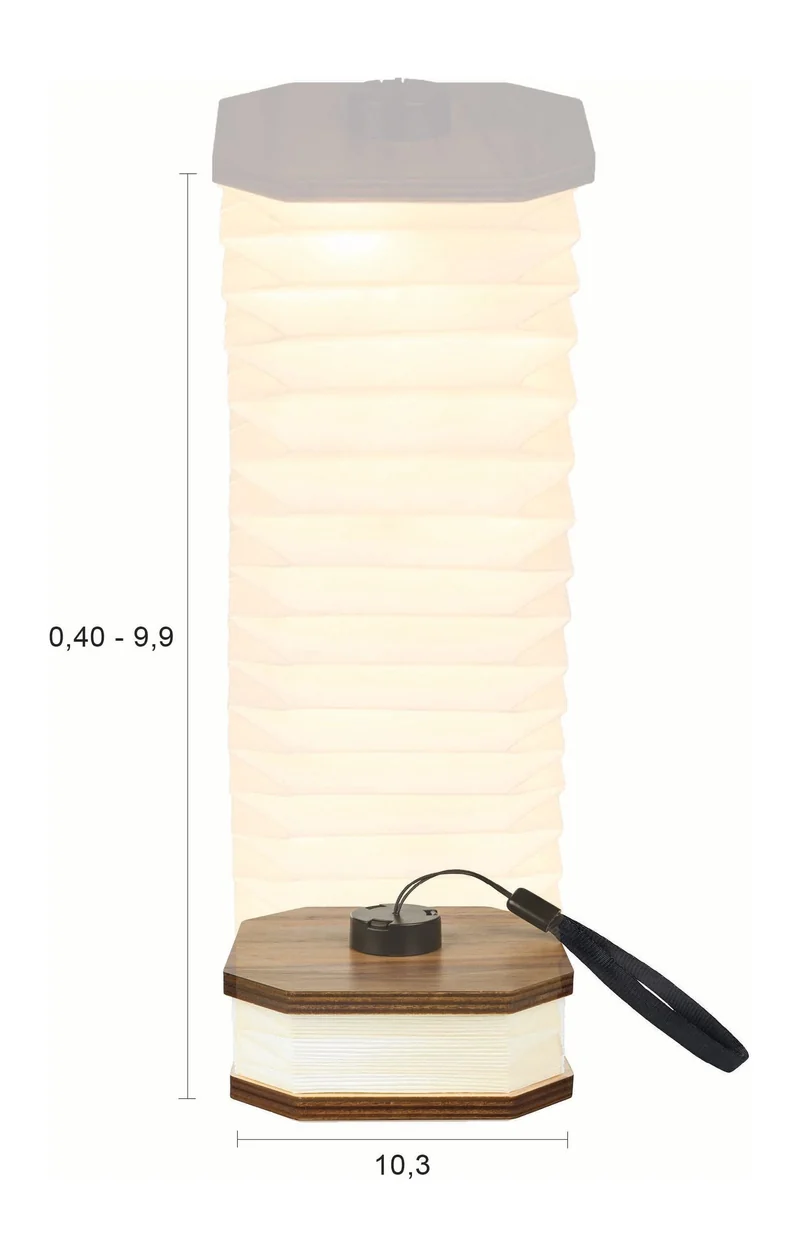 Tischlampe Cake im Achteck-Design aus Nussbaumfurnier von Zuiver
