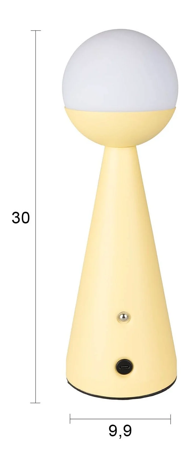 Tischlampe Bello Lemon von Zuiver, kabellos & dimmbar für Balkon