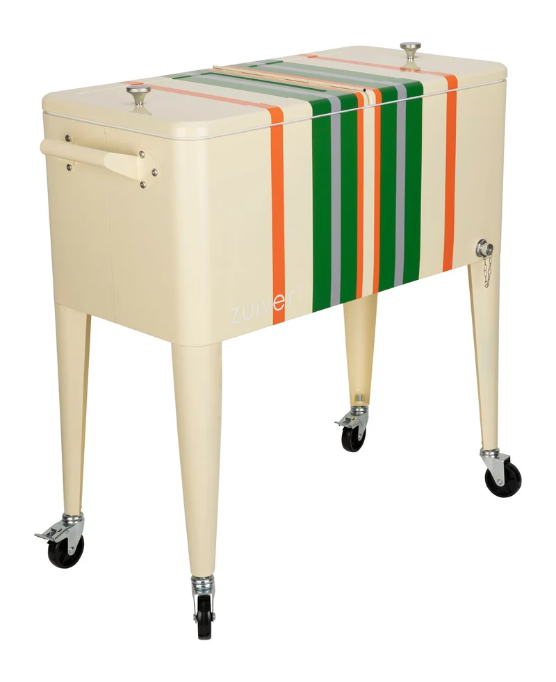 Kühlbox Cooler Be Cool Stripes Lemon mit Rollen und Griffen