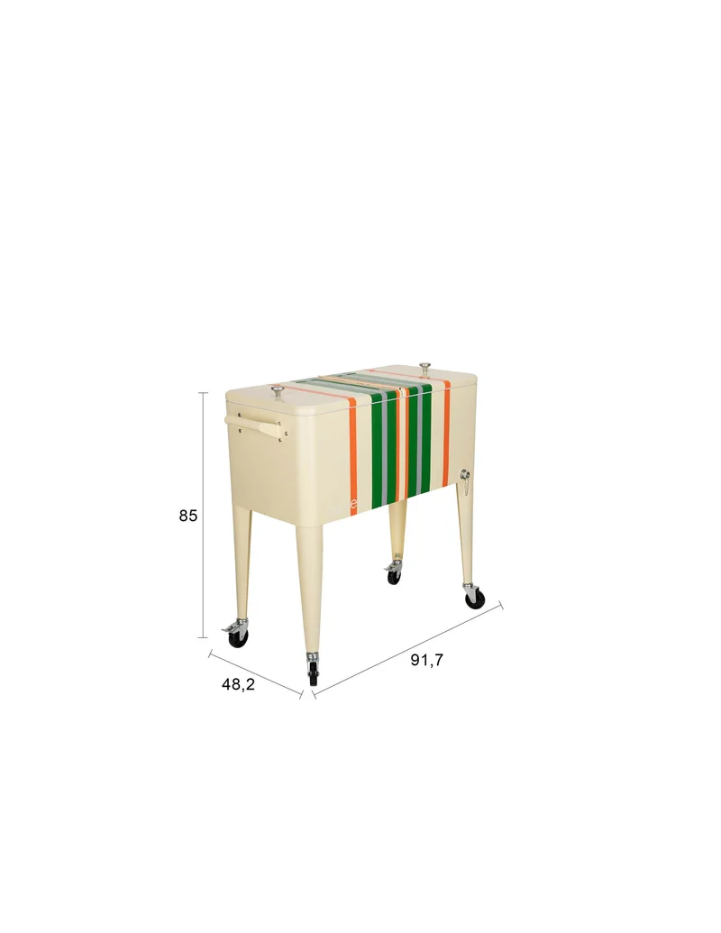 Kühlbox Cooler Be Cool Stripes Lemon mit Rollen und Griffen
