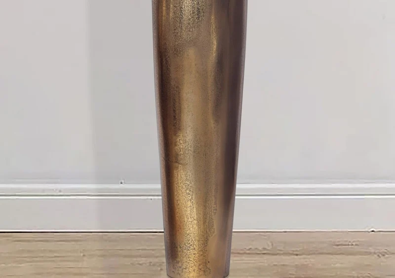 Vase BOTTLE S 75cm Aluminium Gold Blumenvase Modern Handgefertigt