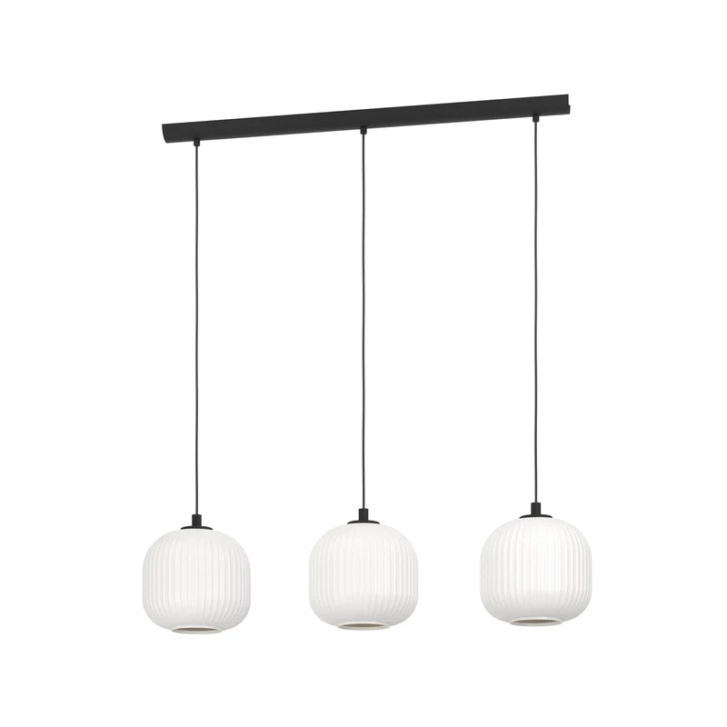 B-Ware Eglo Hängeleuchte Pendelleuchte Mantunalle LED dimmbar schwarz/weiß 120x20cm