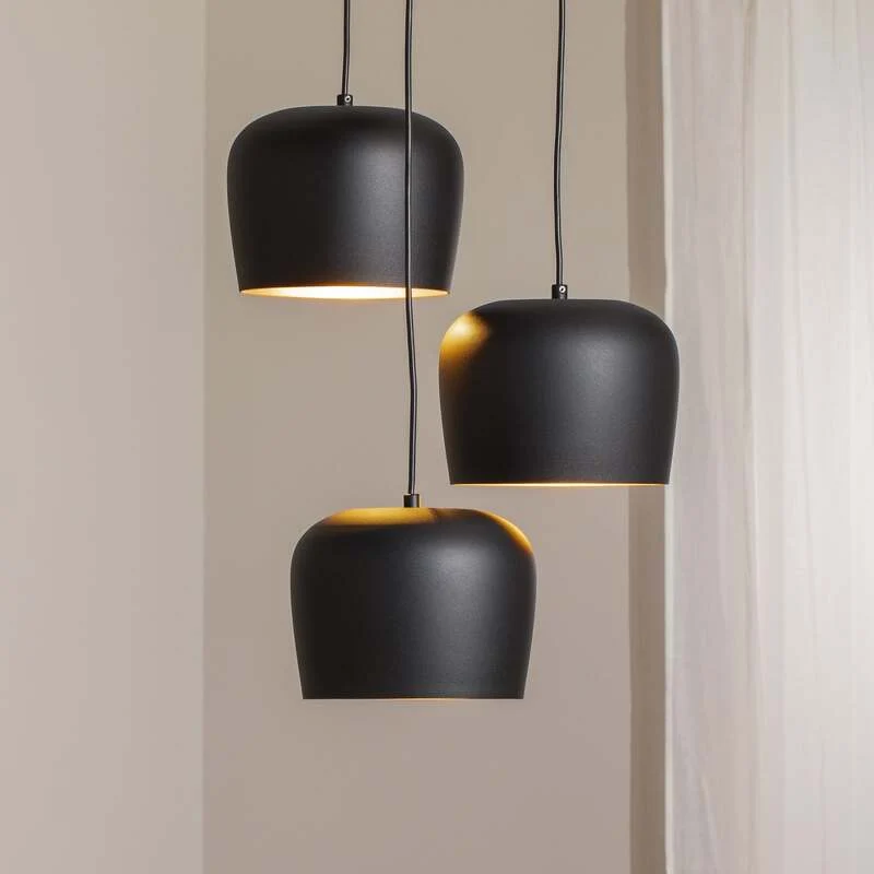B-Ware Opviq Hängeleuchte Berceste N-1413 schwarz Metall 3-flammig 48 cm dimmbar