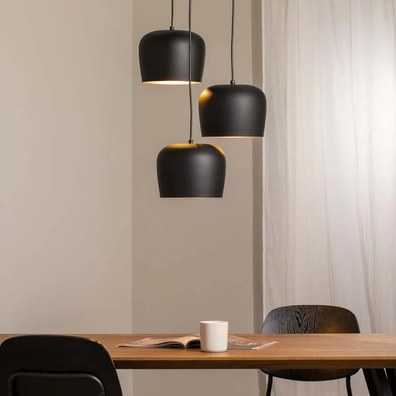 B-Ware Opviq Hängeleuchte Berceste N-1413 schwarz Metall 3-flammig 48 cm dimmbar
