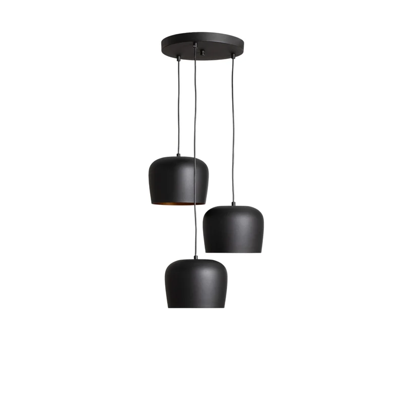B-Ware Opviq Hängeleuchte Berceste N-1413 schwarz Metall 3-flammig 48 cm dimmbar