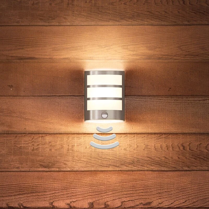 B-Ware Philips Außenwandleuchte Wandlampe LED Sensorlampe Edelstahl Warm-Weiß Bewegungs