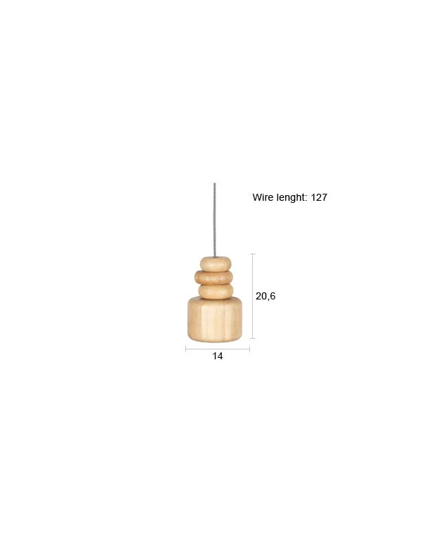Pendelleuchte Dicky mit Holzschirm in Natural Oak, E27-Fassung