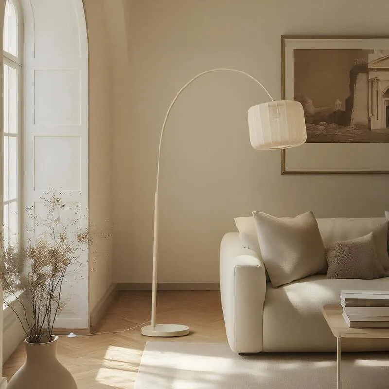 B-Ware Lindby Bogenleuchte Stehlampe Helin beige Textil Höhe 198,5cm SIEHE TEXT/FOTO