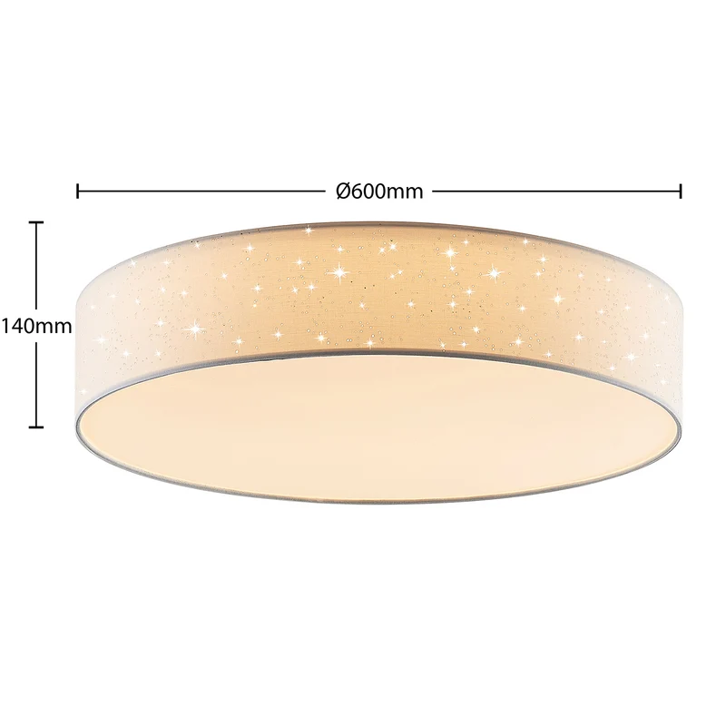 B-Ware Lindby Deckenleuchte Deckenlampe LED Ellamina Textil weiß dimmbar Fernbedien650