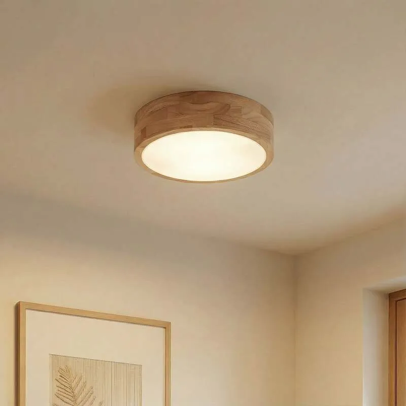 B-Ware Lindby Tanju Deckenlampe Deckenlampe Leuchte Eichenholz Ø30cm SIEHE TEXT/FOTO