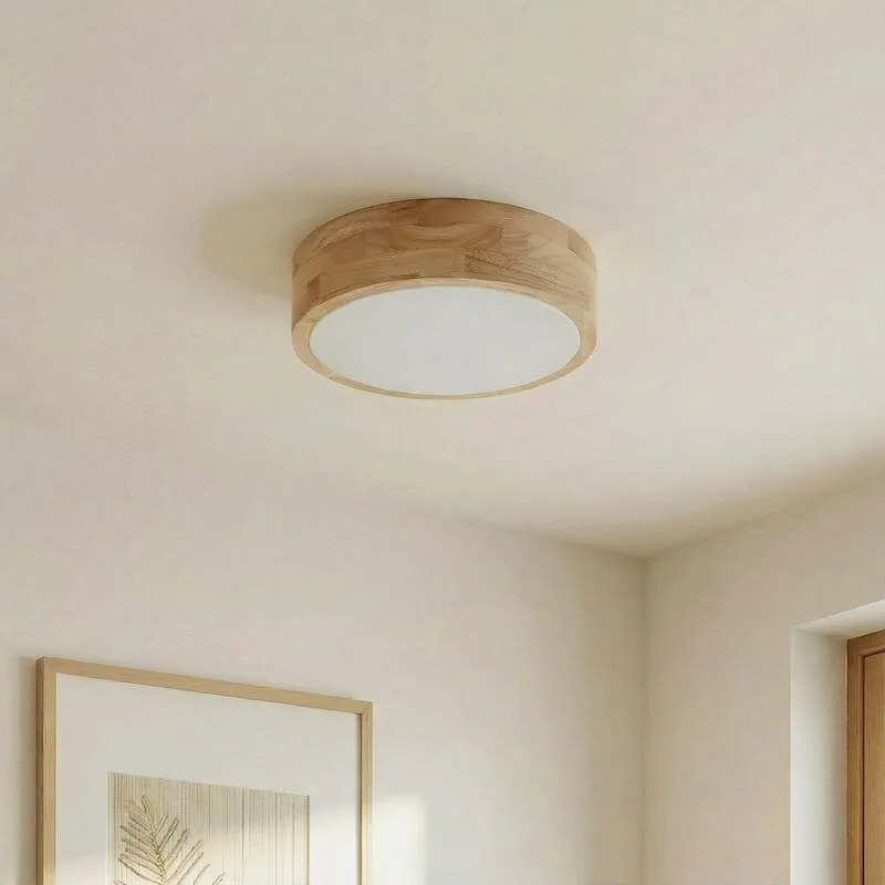 B-Ware Lindby Tanju Deckenlampe Deckenlampe Leuchte Eichenholz Ø30cm SIEHE TEXT/FOTO