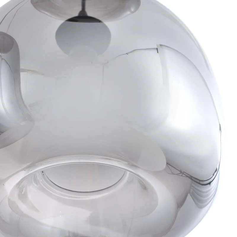 B-Ware Lindby Hängeleuchte Pendelleuchte Marla Glas 50cm Rondell grau SIEHE TEXT/FOTO