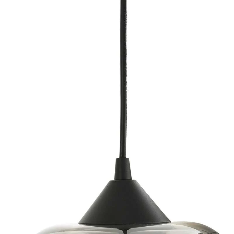 B-Ware Lindby Hängeleuchte Pendelleuchte Marla Glas 50cm Rondell grau SIEHE TEXT/FOTO