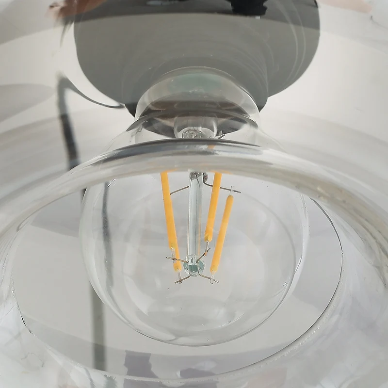 B-Ware Lindby Hängeleuchte Pendelleuchte Marla Glas 50cm Rondell grau SIEHE TEXT/FOTO