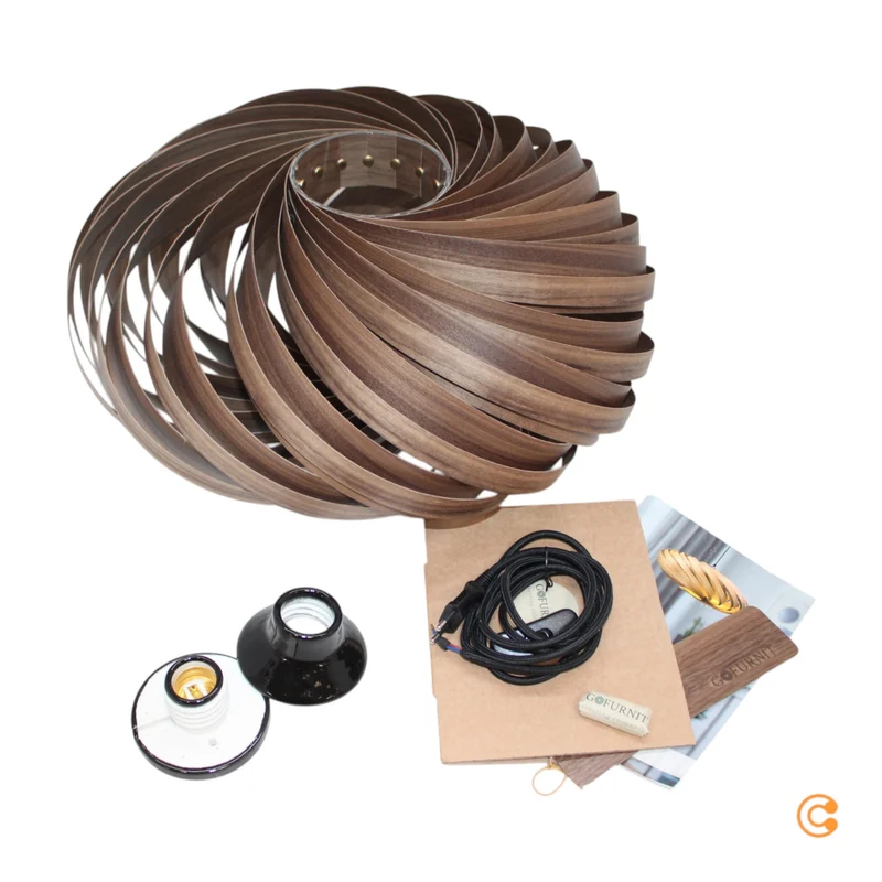 B-Ware Gofurnit Wandleuchte Wandlampe Veneria Nussbaum Holzlampe Lichtquelle Wohnzimmer