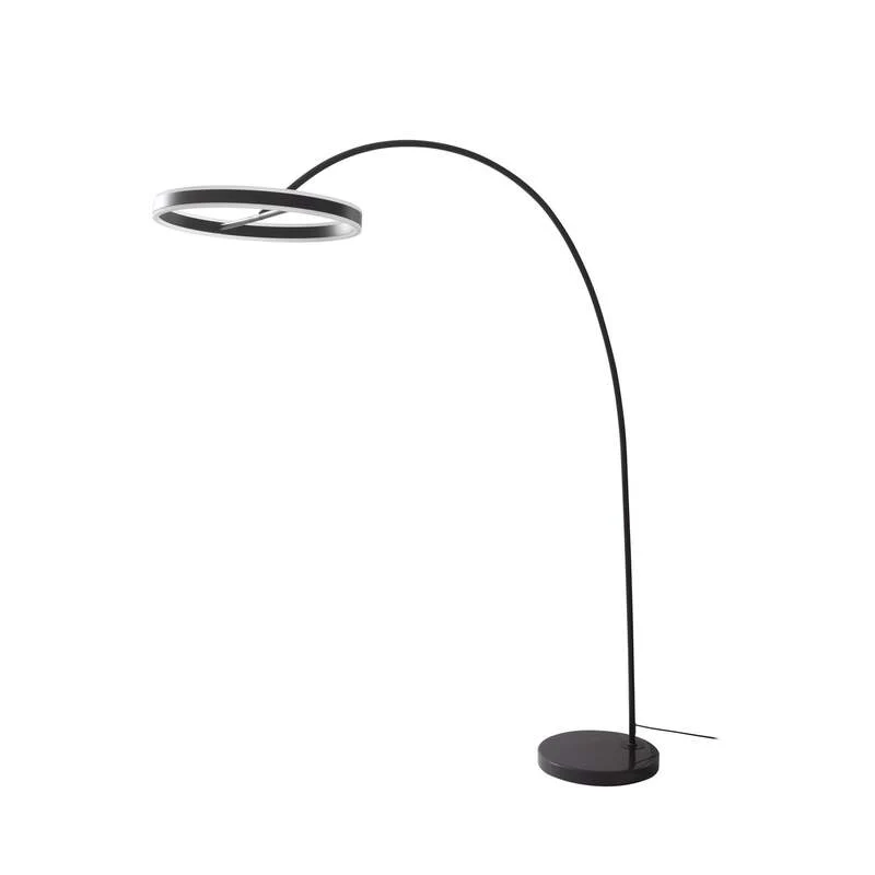 B-Ware Lucande Stehlampe Bogenlampe Yekta LED dimmbar schwarz Wohnzimmerlampe