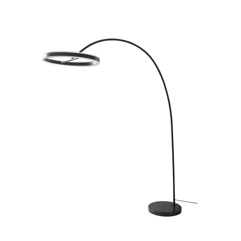 B-Ware Lucande Stehlampe Bogenlampe Yekta LED dimmbar schwarz Wohnzimmerlampe