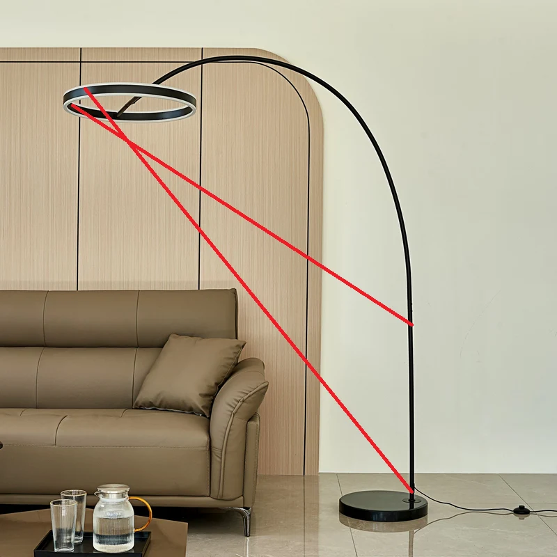 B-Ware Lucande Stehlampe Bogenlampe Yekta LED dimmbar schwarz Wohnzimmerlampe415