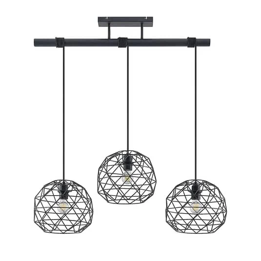 B-Ware Lindby Paridimo Hängelampe Hängeleuchte Pendellampe Lampe Leuchte Stahl 3 flg.