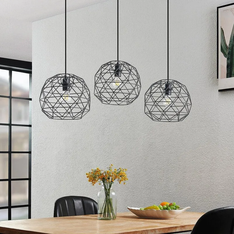 B-Ware Lindby Paridimo Hängelampe Hängeleuchte Pendellampe Lampe Leuchte Stahl 3 flg.