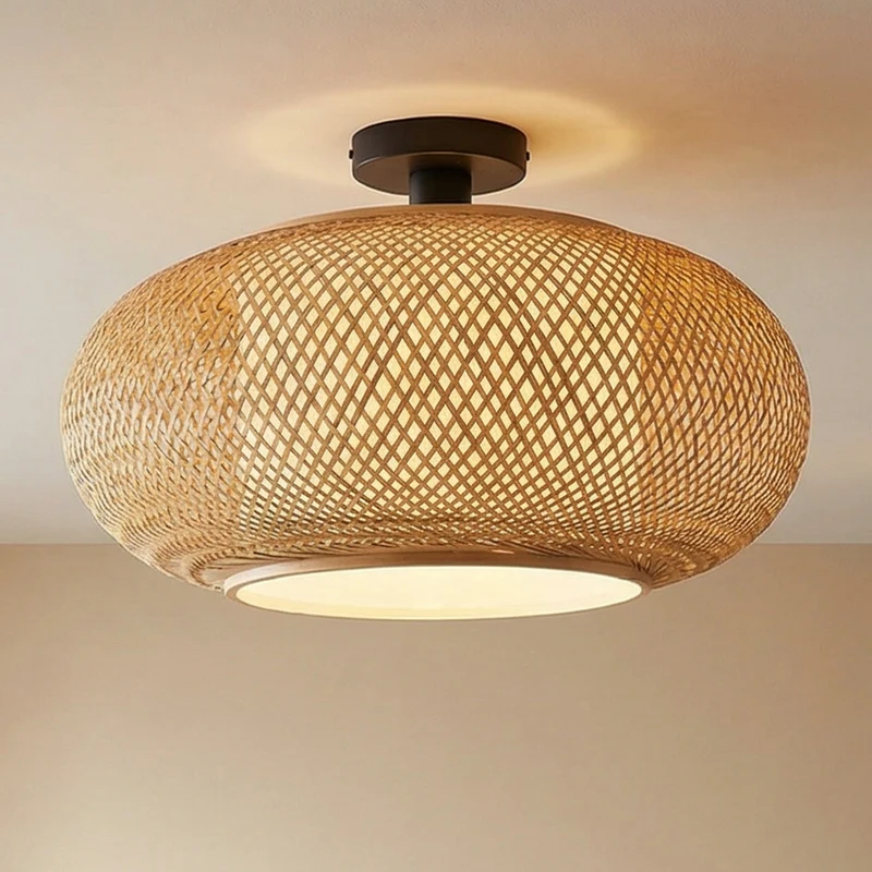 B-Ware Lindby Deckenleuchte Romaine Bambus natur Ø50cm Lampe Leuchte SIEHE TEXT/FOTO