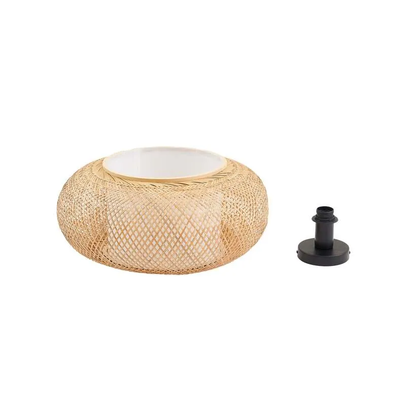 B-Ware Lindby Deckenleuchte Romaine Bambus natur Ø50cm Lampe Leuchte SIEHE TEXT/FOTO