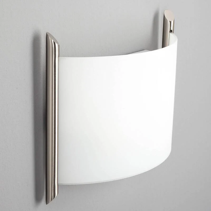 B-Ware Lindby Wandleuchte Filippa LED Wandlampe dimmbar Nickel Glas E27 31cm 10cm