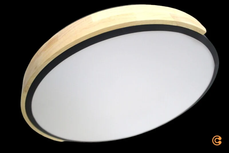 B-Ware Q Smart Home Deckenlampe Deckenleuchte LED schwarz eiche Holz Q BILA Wohnzimmer