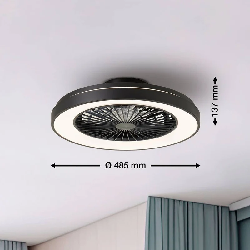 C-Ware Mazzaro Deckenleuchte Lampe LED Ventilator RGB Kunststoff Wohnzimmer Beleuchtung