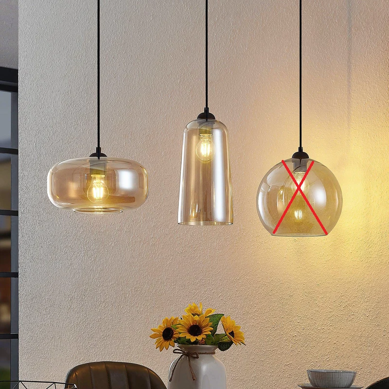 C-Ware Lucande Hängeleuchte Pendelleuchte Wilja Glas amber Esszimmer SIEHE TEXT/FOTO