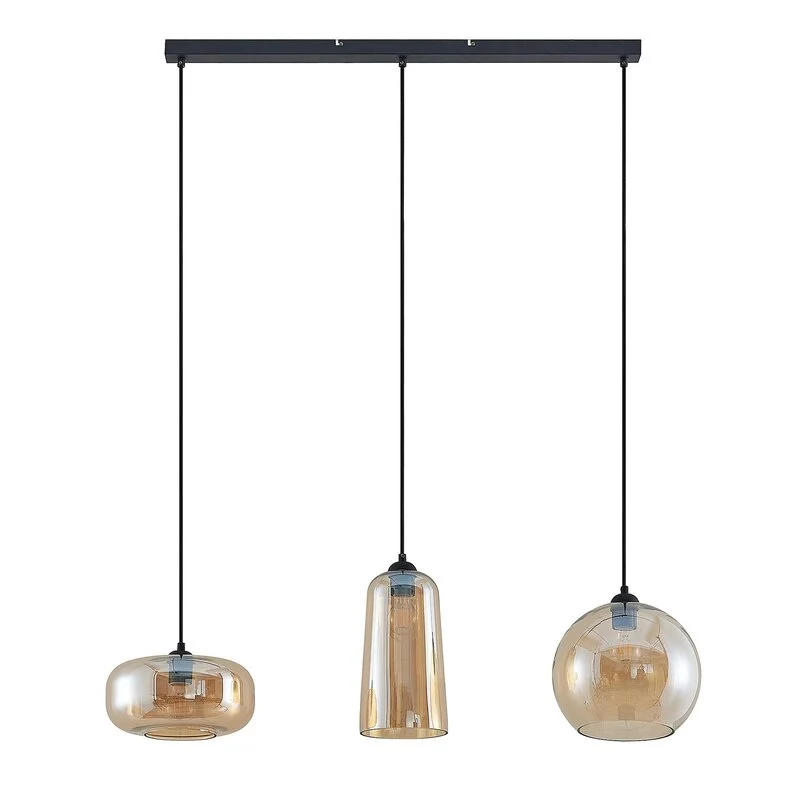 C-Ware Lucande Hängeleuchte Pendelleuchte Wilja Glas amber Esszimmer SIEHE TEXT/FOTO