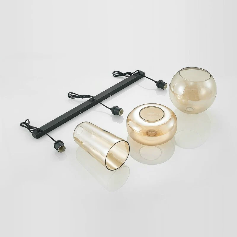C-Ware Lucande Hängeleuchte Pendelleuchte Wilja Glas amber Esszimmer SIEHE TEXT/FOTO