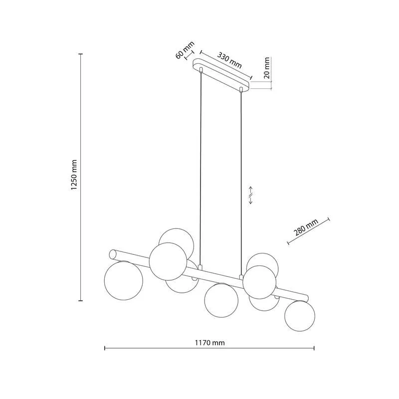 B-Ware TK Lighting Hängeleuchte Estera Opalglas neunflammig Leuchte SIEHE TEXT/FOTO