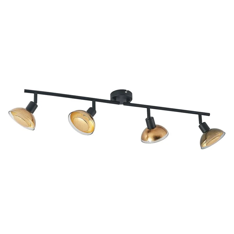 B-Ware Lindby Deckenstrahler Deckenspot Erin schwarz gold Glas Lampenstrahler