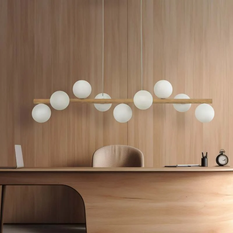 B-Ware TK Lighting Hängeleuchte Estera Opalglas Holz Hängelampe Leuchte SIEHE TEXT/FOTO