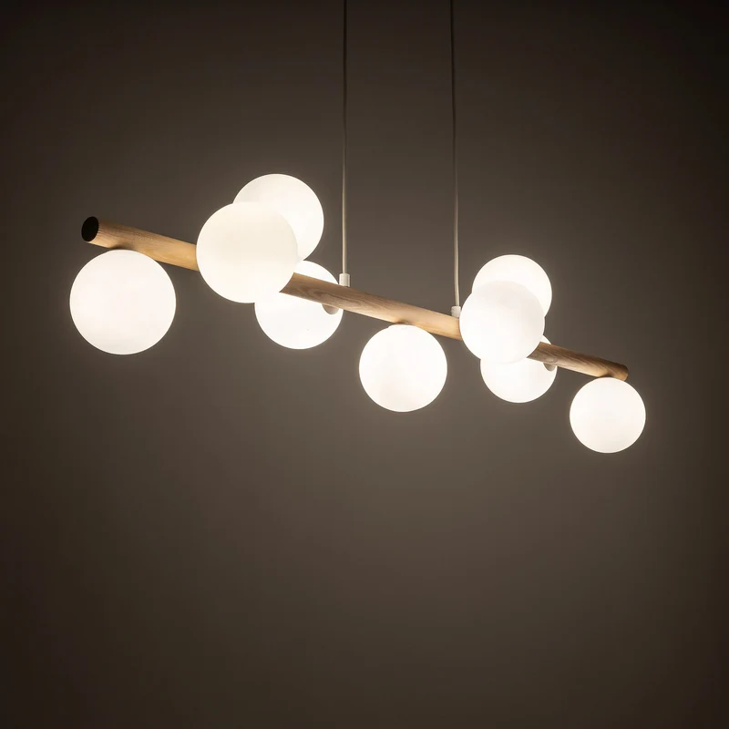 B-Ware TK Lighting Hängeleuchte Estera Opalglas Holz Hängelampe Leuchte SIEHE TEXT/FOTO