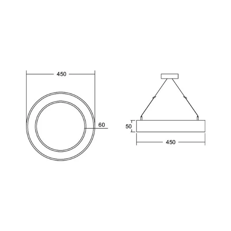 B-Ware BRUMBERG Pendelleuchte Hängelampe Biro Circle Ring5 LED schwarz Aluminium 45cm