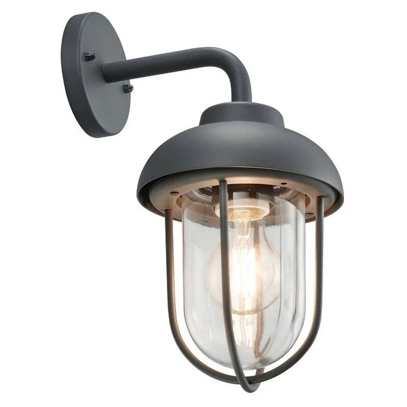 B-Ware Trio Lighting Außenwandleuchte Duero Balkonleuchte E27 im Vintagestil anthrazit