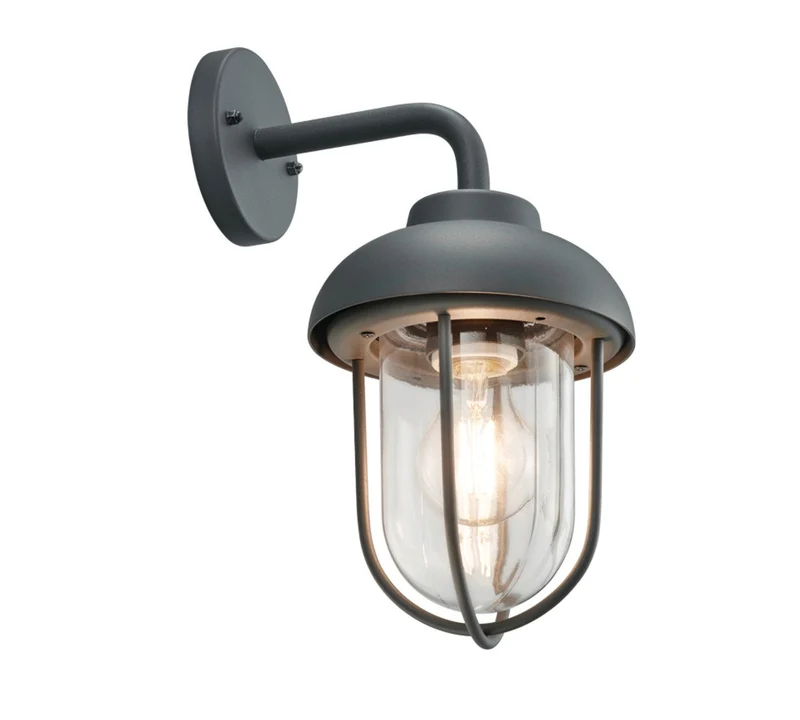 B-Ware Trio Lighting Außenwandleuchte Duero Balkonleuchte E27 im Vintagestil anthrazit
