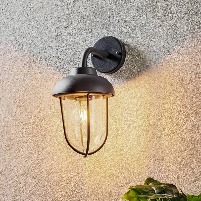 B-Ware Trio Lighting Außenwandleuchte Duero Balkonleuchte E27 im Vintagestil anthrazit