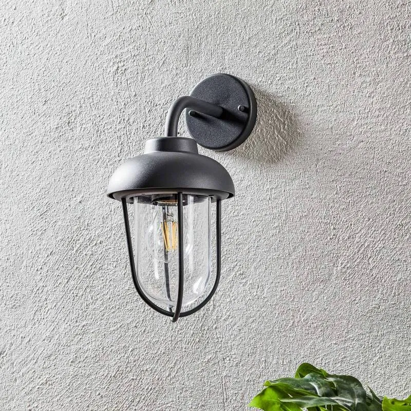 B-Ware Trio Lighting Außenwandleuchte Duero Balkonleuchte E27 im Vintagestil anthrazit