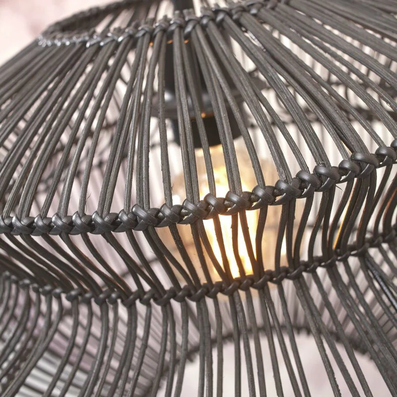 B-Ware GOOD & MOJO Zanzibar Hängeleuchte Pendelleuchte Lampe schwarz 40x30cm