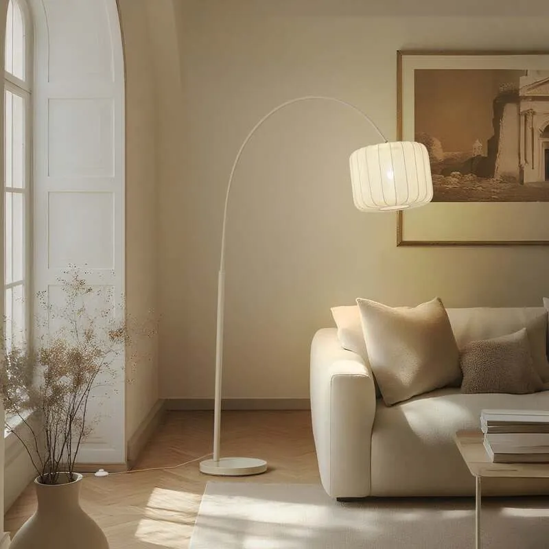 B-Ware Lindby Bogenleuchte Stehlampe Helin beige Textil Höhe 1985 cm SIEHE TEXT/FOTO