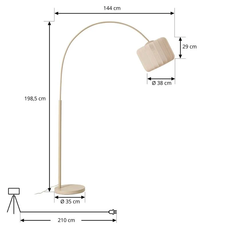 B-Ware Lindby Bogenleuchte Stehlampe Helin beige Textil Höhe 1985 cm SIEHE TEXT/FOTO