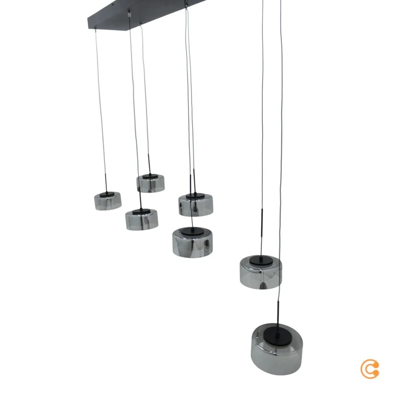 B-Ware Paul Neuhaus Hängelampe Pendelleuchte LED Glas schwarz dimmbar Rika 135 cm