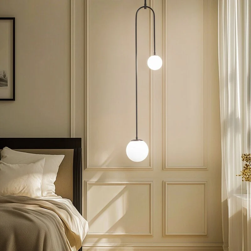 B-Ware Hängeleuchte AV-1897-2BSY 2 Glaskugeln Deckenlampe Deckenleuchte SIEHE TEXT/F887